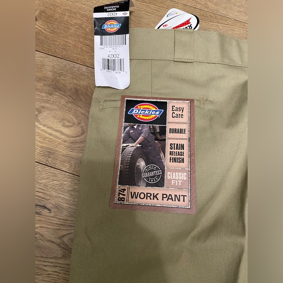 NWT DICKIES Men's Tan work Pants 42/32 - Picture 5 of 6